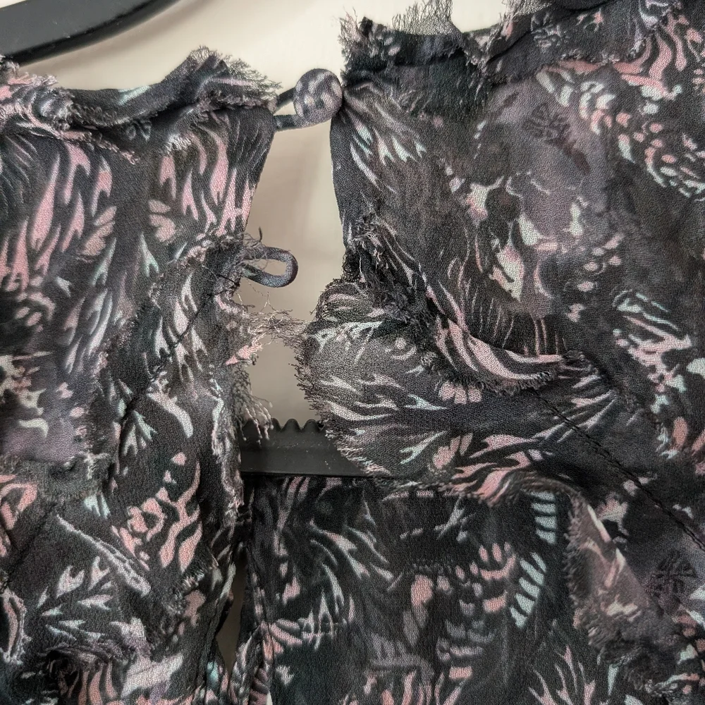 IRO Darling Long Sleeve Open‎ Back Printed Mini Dress Size 38 (6)